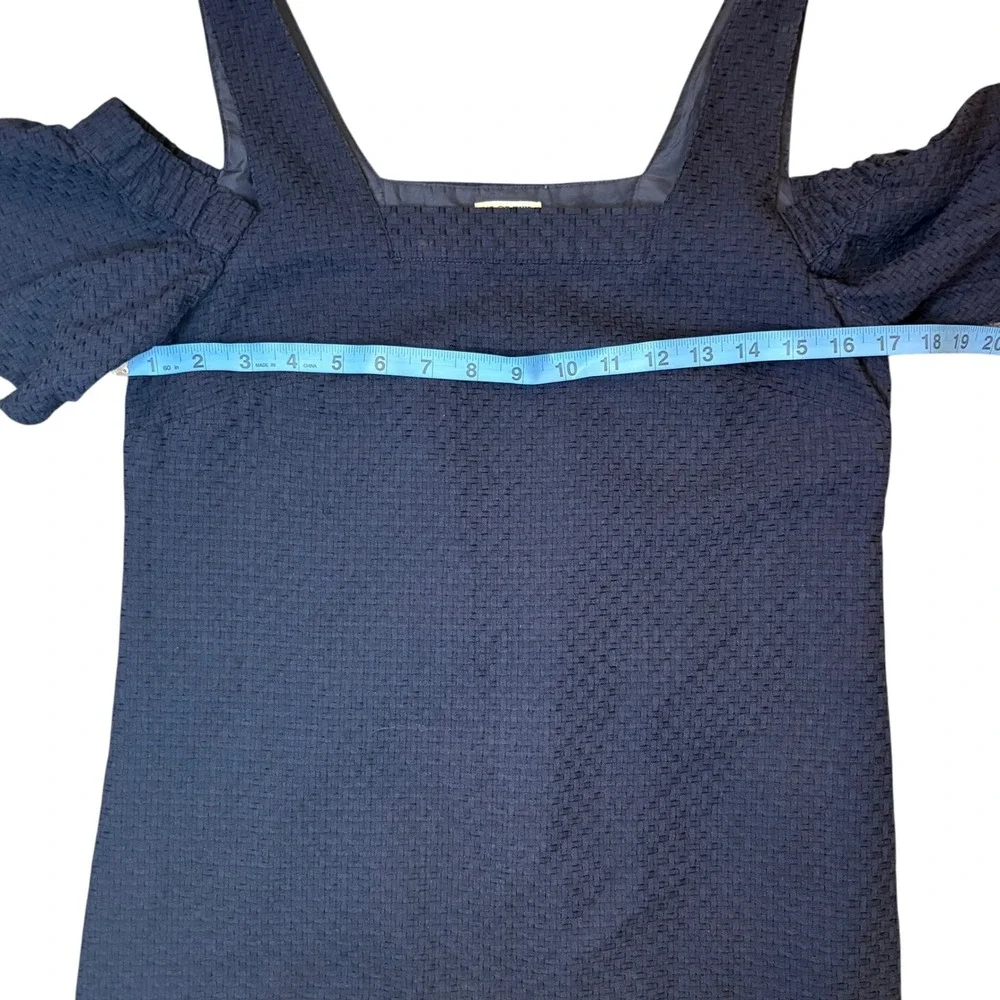 J.Crew Womens Dress XS Navy Blue Cold Shoulder Ruffle Sleeve‎ Mini.